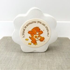 Vintage 80’s White and Orange Friendship Care Bear Coin Bank Retro